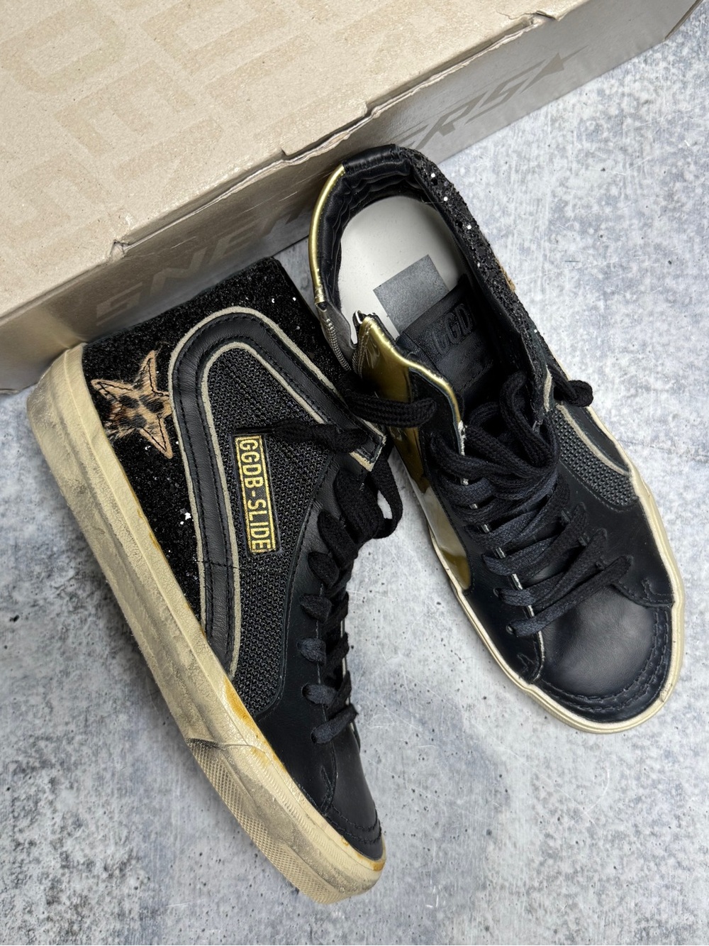 Golden Goose Slide Glitter Net Sneaker 36